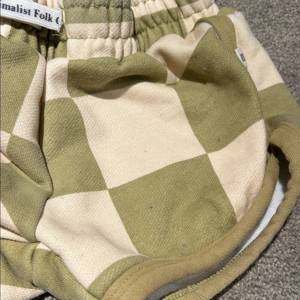 Kids Checkered Shorts - Green and Cream - Picture 5 of 6